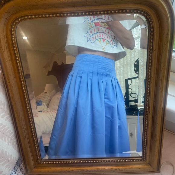 BLUE JCREW MIDI SKIRT— Brand new! - Picture 4 of 10